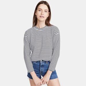 AYR French Fry Striped Tee Womens SZ Large Peruvian Pima Cotton